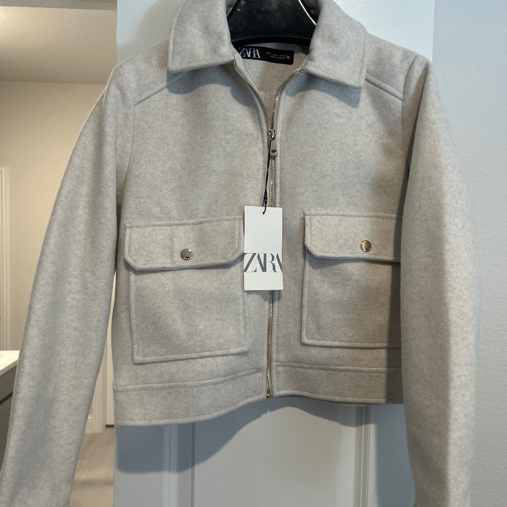 Zara cream jacket nwt